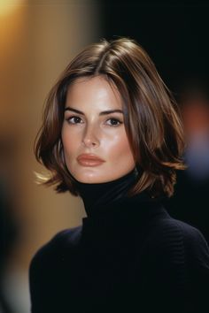 Hair Change, Short Brown Hair, Lob Hairstyle, 90s Models, Big Chop, Layered Bob, Hair Makeover