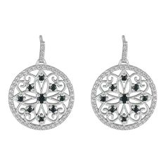 Enhance your look with these 10k White Gold Sapphire & Diamond Medallion Earrings. Click on this JEWELRY & WATCHES GUIDE to learn about fit, styles, materials and more! Enhance your look with these 10k White Gold Sapphire & Diamond Medallion Earrings. Click on this JEWELRY & WATCHES GUIDE to learn about fit, styles, materials and more! FEATURES Length: 22.0 mm x 15.5 mm Backings: post Metal: 10k white gold Plating: 10k white gold Finish: polished Packaging: boxed ImportedSTONE DETAILS Stone type Formal Round Black Diamond Earrings, Formal Black Diamond Round Earrings, Elegant Round Black Diamond Earrings, Elegant Round Earrings With Black Diamonds, Fine Jewelry Black Diamond Round Earrings, Anniversary White Gold Earrings With Black Diamonds, White Gold Earrings With Black Diamonds, Round Earrings With Black Diamonds And Cubic Zirconia, Luxury Round Black Diamond Earrings