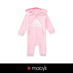 in stock Casual Jumpsuits And Rompers For Winter Playtime, Casual Pink Onesie For Winter, Casual Winter Pink Onesie, Casual Pink Winter Onesie, Casual Pink Hooded Onesie, Adidas Baby, Set Outfit, Girls Long Sleeve