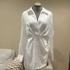 New!!!! Elegant Fitted Mini Shirt Dress, Elegant Fitted Shirt Dress For Date Night, Elegant Mini Shirt Dress For Formal Occasions, Elegant Fitted Shirt Dress For Brunch, Elegant White Shirt Dress For Night Out, Elegant Formal Mini Shirt Dress, Elegant Formal Mini Length Shirt Dress, Elegant Mini-length Shirt Dress For Brunch, Elegant V-neck Shirt Dress