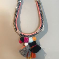 Amazing Design Great To Wear On Any Vacation And With A Black Romper Or Dress To Add A Pop Of Color Chic Tassel Necklace For Party, Bohemian Fringe Tassel Necklace For Parties, Trendy Multicolor Fringe Jewelry, Trendy Pink Tassel Jewelry, Pink Bohemian Jewelry, Pink Bohemian Necklace For Party, Habit Tracker Bullet Journal, Habit Tracker, Pop Of Color