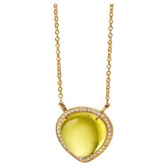 Created in 18 karat yellow gold Lemon quartz 13 carats approx. Diamonds 0.20 carat approx. 18 inch necklace with loops at 16th and 17th inch Lobster clasp Fashioned with 18 karat rich yellow gold, this lavish necklace features a captivating lemon quartz of 13 carats, encrusted with a sparkling 0.2 carats of diamonds. Accompanied with a lobster clasp, this elegant and exclusive piece of jewelry measures 18 inches, providing two loops to fit at the 16th and 17th inch. About the Designers ~ Dharmesh & Namrata Drawing inspiration from little things, Dharmesh & Namrata Kothari have created an extraordinary and refreshing collection of luxurious jewels. True believers of destiny, they always feel that the possibilities of design - and life - are limitless when people work together. Formed in 200 People Working Together, Diamonds Necklace, Lemon Quartz, 2 Carat, Drawing Inspiration, Little Things, Destiny, Lobster Clasp, Diamond Necklace