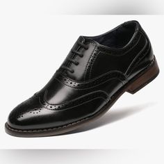 Bruno Marc Boy's Prince-K2 Classic Oxfords Wingtip Dress Shoes Black Round Toe Dress Shoes For Spring, Casual Black Dress Shoes For Party, Black Oxfords With Rubber Sole For Party, Casual Fitted Black Dress Shoes, Prince Shoes, Toddler Boy Dress Shoes, White Mary Jane Shoes, Frozen Shoes, Foldable Flats