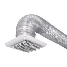 a close up view of a duct vent on the side of a white ceiling fan