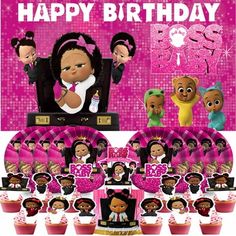 the boss baby shower party pack includes cupcakes and decorations