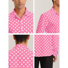 The polka dot prints make this shirt more attractive and youthful. These polka dot shirts can be worn with your dress pants, or jeans. Suitable for casual and formal occasions, you can wear the shirt for business meetings, daily work, dates, and parties, to make you handsome and stylish. And it is also a gift for a father, son, boyfriend, husband, or friend. Fitted Polka Dot Shirt For Spring, Polka Dot Shirt With Buttons For Spring, Spring Polka Dot Shirt With Buttons, Fitted Polka Dot Shirt For Work, Fitted Polka Dot Collared Shirt, Sleeve Packaging, Polka Dot Shirt, Father Son, Fabric Tape