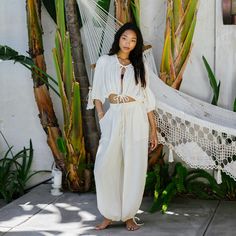 Get ready to layer up in style with our cropped Saltwater Shrug! Wear it open as a breezy throw-over or closed for a break from the sun. Made from soft 100% cotton, this unique layering piece is your bestie for a little warmth when the sun sets. Handmade in Thailand; each apparel item comes with the photo and story of the artisan who created it. Pant Outfits, Instagram Review, Sun Sets, Petite Pants, Utility Pants, New Adventure, New Pant, Tie Colors, The Cream