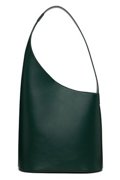 Aesther Ekme: Green Lune Tote | SSENSE Green Leather-lined Tote Shoulder Bag, Green Tote Shoulder Bag For Office, Green Luxury Hobo Bag With Detachable Strap, Green Leather Hobo Bag For Evening, Modern Green Shoulder Bag, Green Textured Leather Evening Bag, Green Hobo Bag With Top Handle For Evening, Green Top Handle Hobo Bag For Evening, Elegant Green Hobo Bag For Formal Occasions