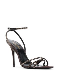 Step out in style with these Gippy Sandals. They feature a pointed toe strap, stud embellishments, and a showstopping 105mm stiletto heel. Add a touch of sophistication to any outfit with these one-of-a-kind luxury shoes. Pointed toe strap for a sleek look Stud embellishments for added flair 105mm stiletto heel for a showstopping effect Saint Laurent Sandals, Sandals Brown, Embellished Sandals, Mode Ootd, Van Cleef Arpels, Studded Leather, Brown Sandals, Ankle Straps, Lady Dior