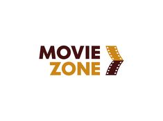 the movie zone logo is shown in brown and orange colors, with an arrow pointing up to