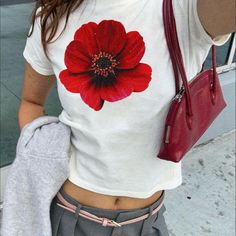 🌺 Poppy Flower Graphic Baby Tee 🌺 Poppy Flower Graphic Baby Tee | Red Poppy Floral Shirt Y2K Graphic Shirt Downtown Girl Pinterest Aesthetic Tropical Retro 90s Flower Tshirt | Floral Graphic Tee, 90s Baby Tee, Y2K Clothing, Gift for Her, Exotic Red Poppies Top, Tropical Summer Shirt | 90s Aesthetic Clothing | Cute Summer Downtown Girl Top | Floral Tshirt | Y2K Clothing | Flower Graphic Tee | Vintage Style Top | Women's Tee |  2000s Trendy Top | Retro Graphic Print Shirt | Y2K Women Fitted Baby Y2k Floral Print Top For Spring, Red Floral Print T-shirt For Summer, Red Retro T-shirt For Spring, Retro Red T-shirt For Spring, White Y2k Shirt For Spring, Red 90s Style Summer T-shirt, Red 90s Style T-shirt For Summer, 90s Floral Print Summer Tops, 90s Style Floral Print Summer Tops