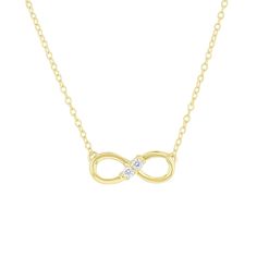 Complete your look of timeless elegance with this 'Always & Forever' Infinity Diamond Necklace! Crafted with two round brilliant diamonds nestled together in a 14 karat gold infinity symbol, it hangs perfectly on an 18 inch chain. Perfect for layering or wearing solo, 1/10 carat of diamonds will make sure you shine, always and forever! Diamond Infinity Necklace, Always Forever, Infinity Symbol, Always And Forever, Brilliant Diamond, Round Brilliant, Timeless Elegance, Diamond Necklace, Layering