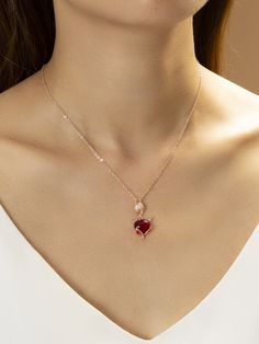 Red Crystal Necklace, Bridal Necklace Designs, Gold Jewelry Stores, Gold Pendant Jewelry, Mens Silver Necklace, Red Necklace, Bridal Gold Jewellery Designs