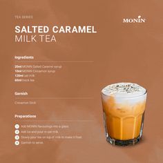 a menu with an orange drink in it and information about the ingredients for this drink