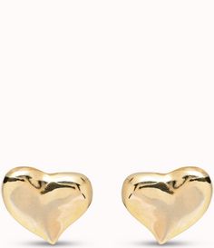 From UNOde50&#x2C; these earrings feature: Stud earringsHandcraftedUnique gold blendPost closureApprox. 1.2 cm diameterImported. Classic Pierced Gold Heart Earrings, Classic Gold Pierced Heart Earrings, Gold Clip-on Heart Earrings For Valentine's Day, Gold Heart-shaped Clip-on Earrings For Anniversary, Valentine's Day Gold Clip-on Jewelry, Gold Clip-on Earrings For Valentine's Day Gift, Gold Clip-on Heart Earrings For Anniversary, Elegant Gold Clip-on Heart Earrings, Classic Gold Earrings For Valentine's Day