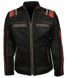 Retro Distressed Black Vintage Leather Jacket on Sale at US Leather Mart.