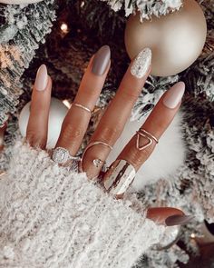 Snow Nails, December Nails, November Nails, Holiday Nail Designs, Nails Nude, Valentine Nails, Holiday Nail, Nails Homecoming