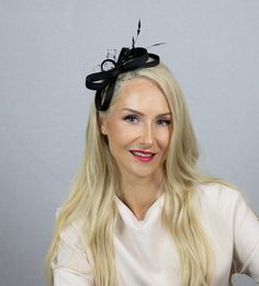 Black modest fascinator with few feathers and net. Minimalist black fascinator from black silk fabric. Elegant and decent size fasciantor for ladies, who want to a small accent and put a dot to their outfit. You can wear this fascinator in very many different occasions and places: birthdays, theathre or concerts, anniversaries, weddings, church, cocktail parties etc. Light in weight and easy to take with you when you are travelling. *Like this style, but need in other color? Please write me abou Black Hair Accessories For Evening In Spring, Black Hair Accessories For Spring Evening Events, Evening Fascinator With Feather Trim, Black Fascinator For Evening, Black Feathered Fascinator For Kentucky Derby, Fitted Black Hair Accessories For Kentucky Derby, Elegant Black Feathered Fascinator, Black Spring Fascinator Headband, Black Feathered Fascinator For Spring