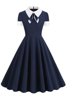 Navy Blue Summer Dress, Lovely Partner, Vintage Dress 60s, Robes Vintage, Blue Summer Dresses, Date Dresses, Dress Occasion, Vintage 1950s Dresses, Glamour Dress