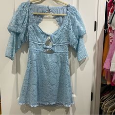 For Love And Lemons Baby Blue Lace Cut Out Dress. Never Worn. Nwt. Size Medium Cut Out Dress, Out Dress, Love And Lemons, For Love And Lemons, Blue Lace, For Love, Baby Blue