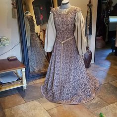 Absolutely Stunning, Custom Renaissance Style Gown!!! The Colors Are Difficult To Capture. I'd Say It's Earthy Tones, Browns, Tans, Cremes, Taupe, Almost An Earthy Pink The Chemise (Aka Shirt), Is As All Renaissance Chemises, Oversized, Drawstring Neck And Wrists Longer In The Back Detailed Trim Along The Entire Bottom Circumference Matching Trim And Rhinestones Around The Neckline The Belt Is Gorgeous Trim With Drop Crystal (Sits On Your Hips) Coordinating Trim On The Cap Sleeves With Drop Crys Fitted Floor-length Brown Gown, Floor-length Dresses With Historical Design And Fitted Bodice, Historical Design Dress With Fitted Bodice And Floor-length, Historical Floor-length Dress With Fitted Bodice, Floor-length Dress With Fitted Bodice And Historical Design, Aka Shirt, Crystal Corset, Brocade Gown, Earthy Pink