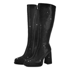 Introducing our Handmade Rhinestone Knee High Boots â€?a fusion of craftsmanship and glamour. Each pair is meticulously handcrafted to reflect exquisite artistry and exceptional style.These boots feature an upper material made from synthetic material. ensuring both durability and a luxurious look. The square toe shape adds a touch of uniqueness to the design. while the concise style embodies timeless elegance.Crafted for versatility during the spring and autumn seasons. the boots boast a shaft m Refined Fashion, Pu Heels, Slip On Boots, Boot Types, The Square, Spring And Autumn, Easy Wear, Fashion Set, High Boots