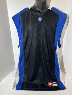 Vintage 90s NIKE TEAM SPORTS black basketball v-neck Jersey Men's SZ XXL 2XL.  Shirt is in excellent shape with no apparent rips, stains or fading.  Measurements are  Top to Bottom 35" Pit to Pit 25" Please let me know if you have any further questions on this item. Black Throwback Sports Top, Throwback Black Sports Top, Black V-neck Tops For Sports Events, 90s Nike, Team Sports, Sports Team, Vintage 90s, Sleeveless Top, Basketball