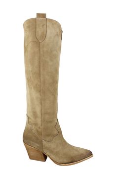 Add unmistakable Western flair to your look with this knee-high suede boot set on a block heel. 2 1/2" heel 15 1/2" shaft; 14 1/2" calf circumference Leather upper, lining and sole Made in Italy Vacation Clothes, Suede Boots Knee High, Vacation Outfits, Suede Boots, Knee High Boots, Knee High, Block Heels, Womens Boots, Leather Upper