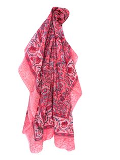 Pink Floral - Block print sarong Pink Bohemian Silk Scarf For The Beach, Bohemian Pink Silk Scarf For The Beach, Pink Bohemian Printed Sarong, Red Bohemian Silk Scarf For Beach, Bohemian Red Silk Scarf For Beach, Bohemian Batik Print Silk Scarf, Red Bohemian Cotton Sarong, Jaipur Market, Zero Waste Lifestyle