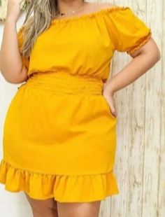 Find ideas๏ฟฝand inspiration for PLUS SIZE DRESS OFF SHOULDER FRILL SHIRRED YELLOW DRESS ( ONE SIZE PLUS ), Fashion Women's Dresses Dress Off Shoulder, Style Mistakes, Plus Size Dress, Dress First, Yellow Dress, Women's Fashion Dresses, Women's Dresses, No Frills, Plus Size Outfits