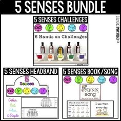 the 5 senses bundle includes five different activities