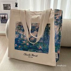 Water Liliesトートバッグ Aesthetic Canvas Art, Claude Monet Water Lilies, Aesthetic Canvas, Monet Water Lilies, Unique Tote Bag, Art Tote Bag, Art Bag, Bags Aesthetic, Cute Tote Bags