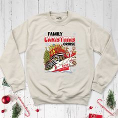 Embark on a holiday adventure with our exclusive Family Christmas Cruise Crew 2023 Sweatshirt, the perfect nautical-inspired attire to ensure your family stands out on the seas. Coordinate in style with our Xmas Cruising Travel Group Long Sleeve Shirt, creating a unified and festive look for your entire crew. Capture the essence of togetherness with our Making Memories Together Tee, a heartwarming addition to your holiday wardrobe that ensures every moment is special. Elevate your holiday style with our Holiday Trip Shirt, designed for comfort and flair as you set sail on a journey filled with joy and unforgettable memories. Shop now and make your Christmas cruise an experience to remember with our unique and coordinated collection. Our products are Bella+Canvas branded and handmade. If Be Christmas Cruise, Christmas Long Sleeve Shirts, Christmas Cruises, Family Christmas Party, Unique Sweatshirt, Matching Tees, Holiday Wardrobe, Christmas Hoodies, Set Sail