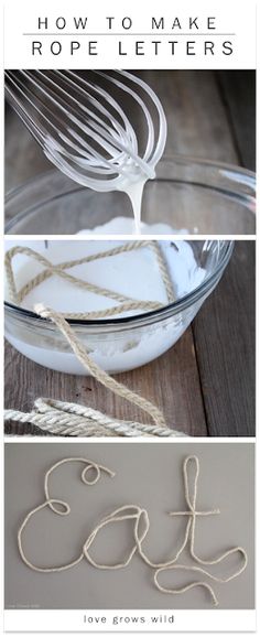 how to make rope letters in glass bowls