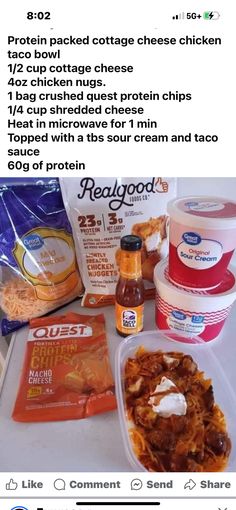 an image of food on the table with instructions to make it look like they are eating