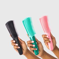 Easily detangle your beautiful Natural Hair with our Detangling Brush. USED ON: All Natural Hair types- Straight, Curly, Coily and Kinky (Hair Types 3a- 4c) - Hair extensions such as - weaves and wigs The flexible head with separate bristles makes it really easy to detangle your hair. HOW TO USE: Use in the shower or out of the shower. Apply product of choice to your hair and detangle. (Best results on wet hair) **Brushes come with a free small bracket(if available), which easily clips into the Best Detangling Brush, Detangling Natural Hair, Type 4 Hair, Beautiful Natural Hair, Business Packaging, Detangling Brush, Hair Brushes, 4c Hair, Coily Hair