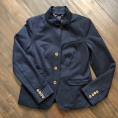 Selling A Gap Navy Collarless Blazer Jacket In Size 8. New And Never Worn. Fully Lined Interior With Inner Pockets And Multiple Exterior Pockets. The Arm Buttons Are Real And Can Be Unbutton If Desired. All The Pockets Are Still Stitched. Bought It 2 Years Ago When I Thought I Lost My Original. Selling It Now As I Found My Original Jacket. Blue Button-up Outerwear From Gap, Blue Gap Button-up Outerwear, Blue Button-up Gap Outerwear, Chic Long Sleeve Gap Outerwear, Classic Gap Outerwear With Buttons, Fitted Gap Outerwear For Work, Navy Fitted Button-up Outerwear, Gap Long Sleeve Outerwear For Work, Gap Long Sleeve Outerwear With Snap Buttons