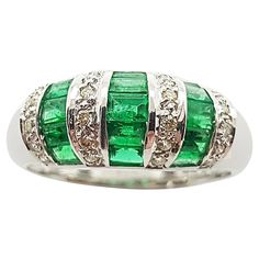 Emerald 1.27 carats with Diamond 0.19 carat Ring set in 18 Karat White Gold Settings Width: 1.9 cm Length: 0.8 cm Ring Size: 54 Total Weight: 4.4 grams "We first opened doors in 1980 when it was then situated in the vicinity of the Victory Monument; a small and modest storefront with a couple of counters. From its humble beginnings to where it stands today, our company has proven its abilities as a jeweler. Since the beginning, we have been supplying fine quality pieces to dealers, wholesalers a Diamond Pendant Sets, Diamond Ring Set, Emerald Diamond Ring, Diamond Brooch, Diamond Ring Settings, White Gold Diamond Rings, Art Deco Diamond, Gold Diamond Rings, Pendant Set