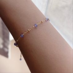 "* DETAILS* This dainty bracelet is a perfect gift to the one you love or to yourself. A nice every day bracelet. - Natural AAA+ Tanzanite Faceted Rondelle Beads 3-4 mm - 14k Gold Filled Chain - 14K GOLD FILLED Wire - 14k Gold Filled Spring Ring Clasp - 14k Gold Filled Link Rings Bracelet has a 1\" extension with tanzanite bead charm. ✨All components are gold filled. 👉🏻For more birthstone bracelets, see https://www.etsy.com/shop/JinnysJewelryBySeJin You may also like 🌟Twisted link chain brace Delicate Beaded Bracelet With Adjustable Chain For Gift, Adjustable Beaded Bracelet With Delicate Chain For Gift, Delicate Blue Bracelets For Everyday, Dainty Bracelets For Birthday Gift, Dainty Hypoallergenic Bracelets As Birthday Gift, Dainty Hypoallergenic Bracelets For Birthday Gift, Dainty Blue Crystal Bracelet For Gift, Dainty Everyday Crystal Bracelet, Dainty Hypoallergenic Bracelet For Birthday Gift