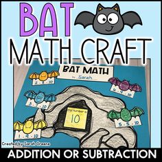 bat math craft for addition or subtraction