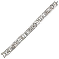 Cartier 12 Carat Diamond Platinum Bracelet | From a unique collection of vintage More Bracelets at https://www.1stdibs.com/jewelry/bracelets/more-bracelets/. Cartier Art Deco, Famous Jewelry Designers, Cartier Diamond, Famous Jewelry, Diamonds Bracelet, Bracelet Art, Platinum Bracelet, Expensive Jewelry Luxury, 1930s Art