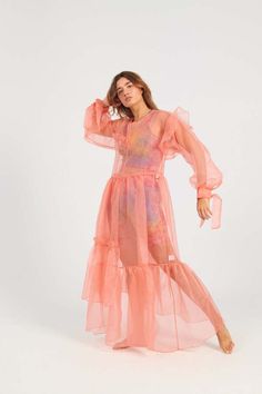 KkCo Nine Twenty-Seven Dress - Apricot Black Organza Dress, Style Language, Sheer Outfit, Black Women Dress, Black Sheer Dress, Sheer Gown, Organza Dress, Princess Outfits, Oversized Dress