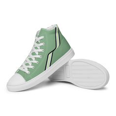 These unique and stylish high top shoes let you express your Agender Pride with colorful flair and everyday comfort. The vibrant green and colors are the perfect way to show your support and your individual style. Perfect for any adventure, these shoes combine fashion and function, meaning you can look great and feel great no matter where you go. • 100% polyester canvas upper side • Ethylene-vinyl acetate (EVA) rubber outsole • Breathable lining, soft insole • Faux leather toe cap • White laces Agender Pride, Pride Colors, Amazing Shoes, Cap White, Pride Outfit, Long Sleeve Tank Top, Colors Green, Brand Collection, Vibrant Green