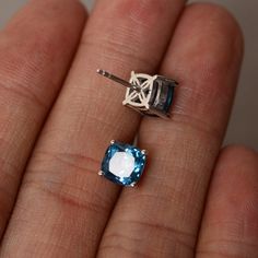 This is a gorgeous handmade creation. Its beauty is its simplicity & Elegance. The 7*7mm London blue topaz is crafted in solid sterling silver and with rhodium plated. All item is sent in a beautiful gift box You can realize more lovely stuff clicking the link https://www.etsy.com/shop/knightjewelry?refshopsection_shophome_leftnav Please leave the correct address and you phone number for delivering successfully. Silver Jewelry With Blue Topaz In Prong Setting, Silver Blue Topaz Jewelry With Prong Setting, Silver Jewelry With Blue Topaz And Prong Setting, Silver Blue Topaz Earrings With Brilliant Cut, Silver Earrings With Brilliant Cut Blue Topaz, Silver Topaz Birthstone Earrings, Sterling Silver Brilliant Cut Gemstones Gift, Brilliant Cut Sterling Silver Gemstones Gift, Brilliant Cut Blue Topaz Gemstones For Gift