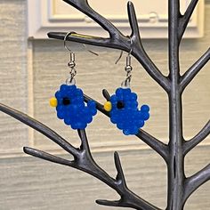 Handmade bird earring the either my best friend or I made. Dangle Earrings With Bird Design For Gift, Perler Bead Bird, Perler Beads Mini, Perler Jewelry, Bird Earring, Beard Art, Beads Designs, Beads Ideas, Hama Bead