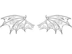 two dragon wings facing each other in black and white