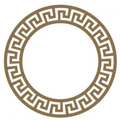 an image of a circle with greek ornames on the inside and outside, in brown