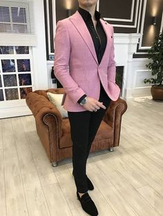 Pink Blazer Men, Blazer Outfits For Men, Pink Suit Men, Pink Blazer Outfit, Suit Length, To Start A Conversation