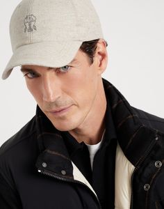 Wool and cashmere chevron baseball cap with embroidered logo The quintessential sporty accessory, this Baseball cap is detailed in refined Brunello Cucinelli materials. The classic chevron weave enriches the wool and cashmere fabric and enhances the embroidered logo, while the cotton lining ensures comfort. The adjustable back strap completes the accessory. Mens Hats Baseball, Cashmere Fabric, Mens Cashmere, Embroidered Baseball Caps, Chevron Design, Eyewear Womens, Boutique Online, Shirt Skirt, Event Dresses