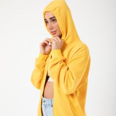 Product Description: The 100% Cotton Yellow Zip Hoodie is the perfect blend of comfort and style. Made from high-quality cotton fabric, this hoodie offers a cozy feel while ensuring durability and long-lasting use. With its vibrant yellow color, it adds a pop of boldness to any outfit, making it suitable for various occasions. Highlights: - Made from 100% cotton fabric, providing a soft and comfortable feel. - Features a zip-up design for easy wear and adjustable coverage. - Designed with a hood Basic Hooded Winter Sweater, Basic Winter Hooded Sweater, Comfortable Cozy Fit Outerwear With Double-lined Hood, Basic Outerwear With Drawstring Hood And Long Sleeves, Comfortable Cotton Hooded Jacket With Double-lined Hood, Basic Fleece Outerwear For Fall, Oversized Hooded Trendy Cardigan, Trendy Oversized Hooded Cardigan, Casual Cotton Hoodie Cardigan